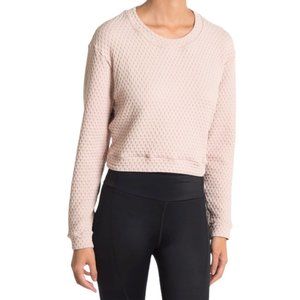 Maaji Noon Peach Quilted Cropped Sweatshirt Pink